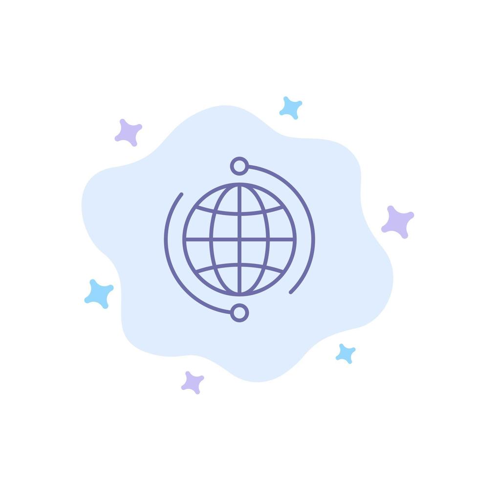 Globe Business Connect Connection Global Internet World Blue Icon on Abstract Cloud Background vector