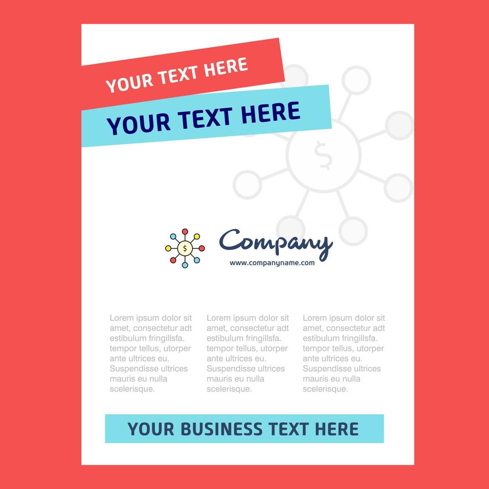 Dollar network Title Page Design for Company profile annual report presentations leaflet Brochure Vector Background