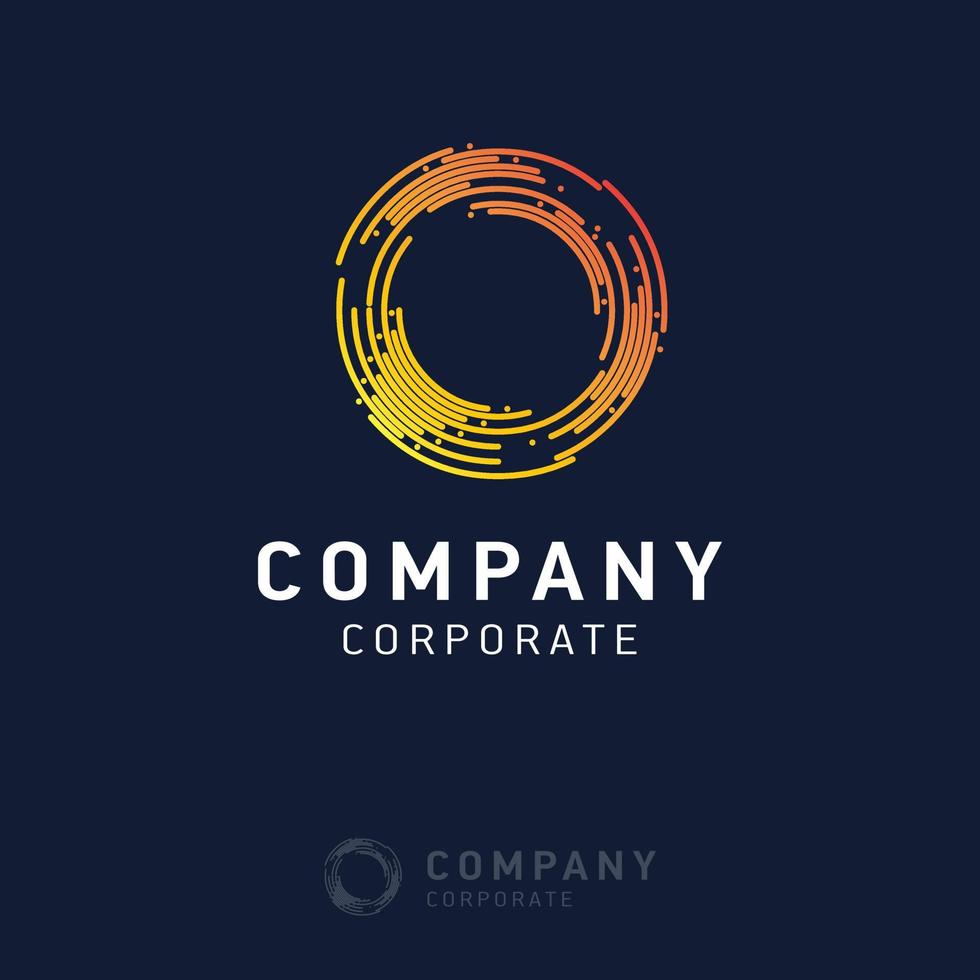 O company logo design with visiting card vector