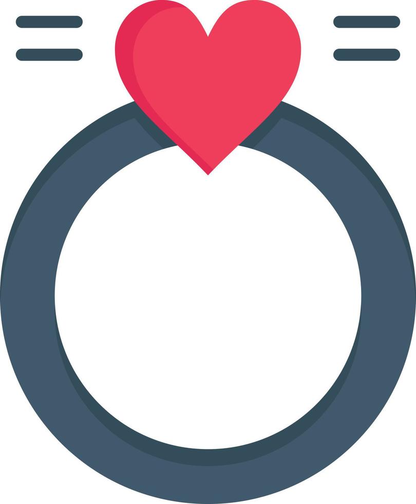 Ring Marriage Love Wedding  Flat Color Icon Vector icon banner Template