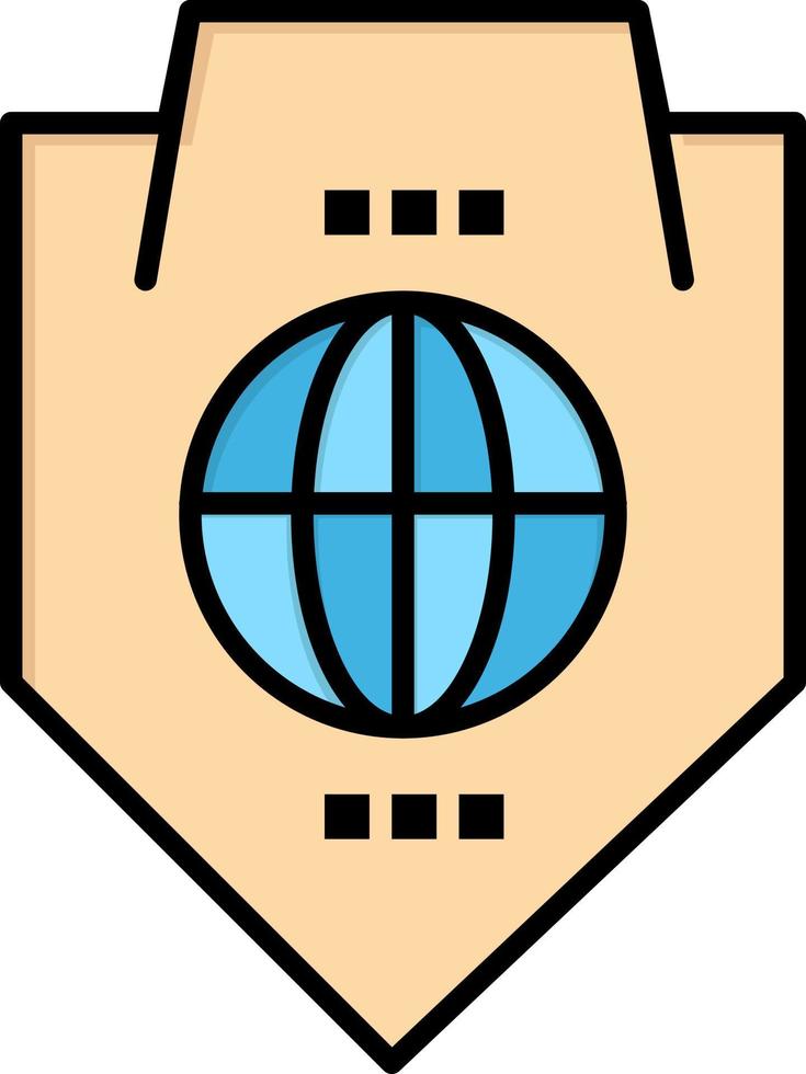 Access World Protection Globe Shield  Flat Color Icon Vector icon banner Template