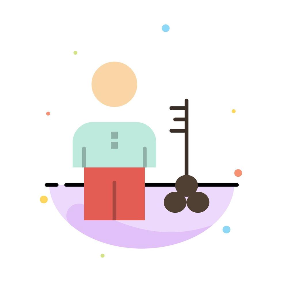 Solution Key Lock Man Person Provider Security Abstract Flat Color Icon Template vector