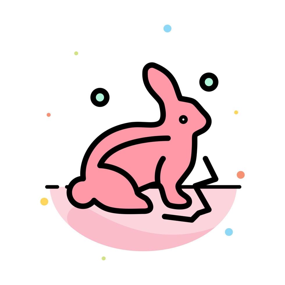 Bunny Rabbit Easter Nature Abstract Flat Color Icon Template vector