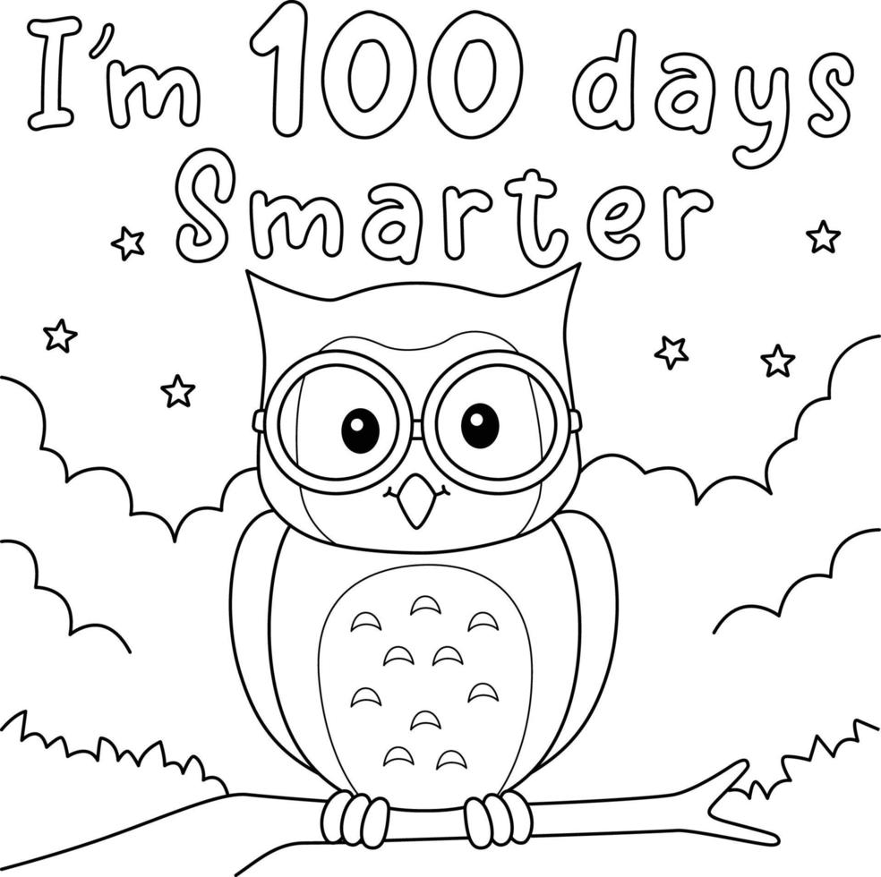 Owl Animal Isolated Coloring Page for Kids vector