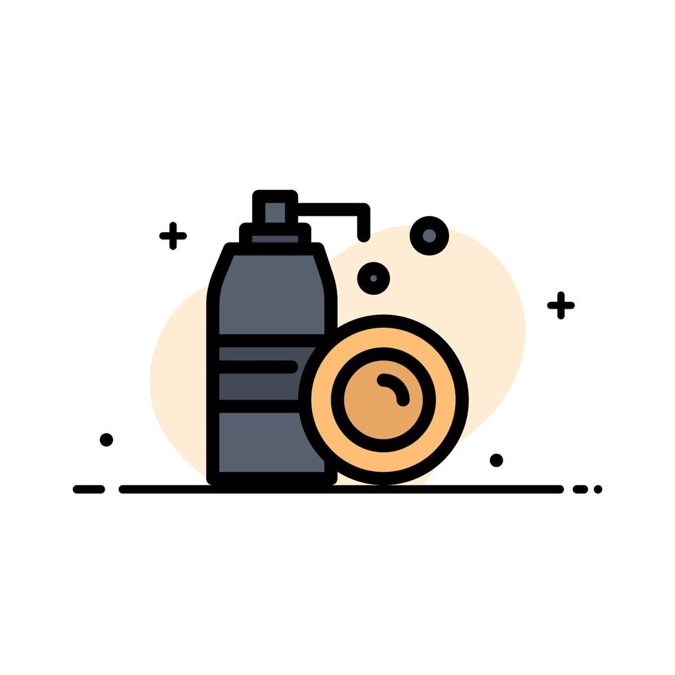aerosol botella limpieza spray negocio línea plana icono vector banner plantilla