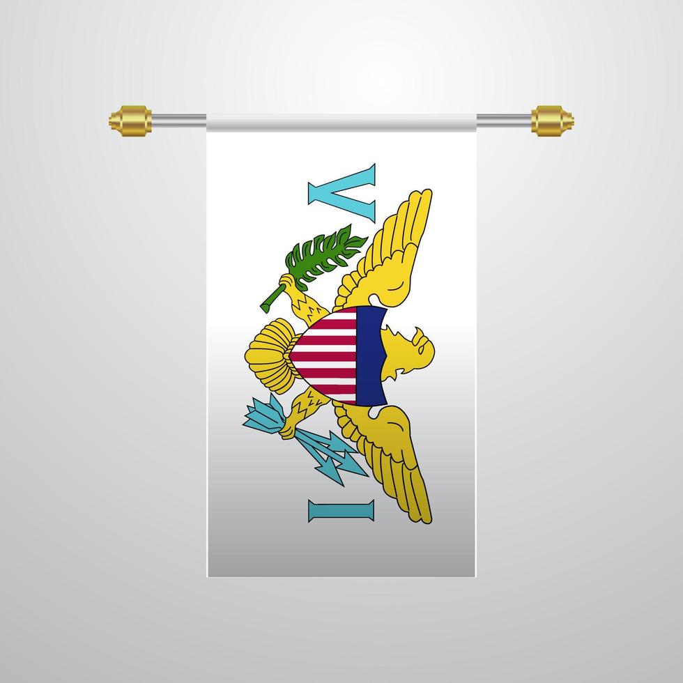 Virgin Islands US hanging Flag vector