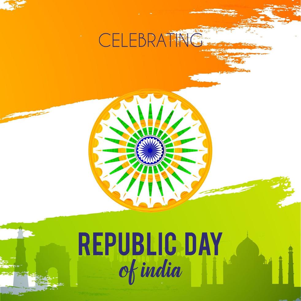 indian republic day 26th January Background vector