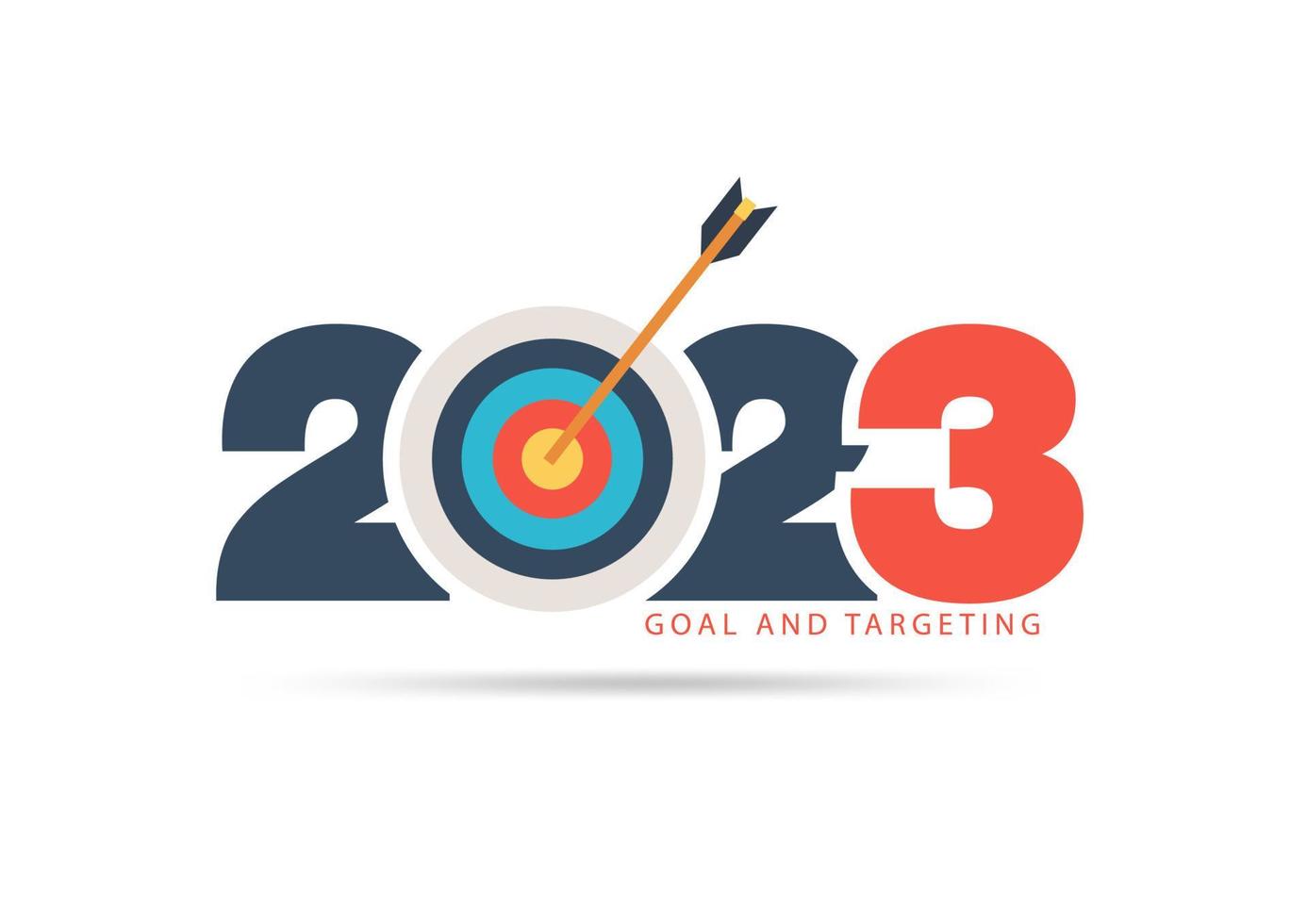 Goals concept 2023 new year with creative target market design, Vector illustration modern layout template