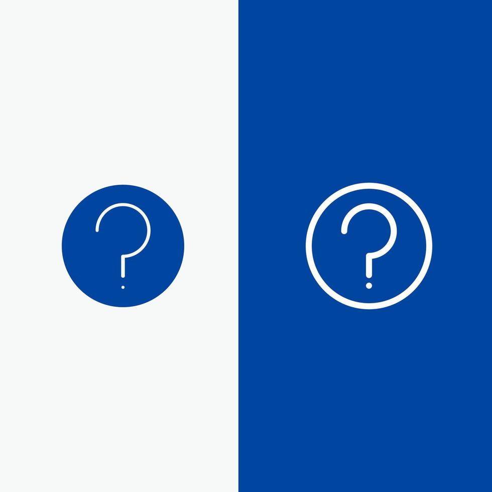 Basic Help Ui Mark Line and Glyph Solid icon Blue banner Line and Glyph Solid icon Blue banner vector