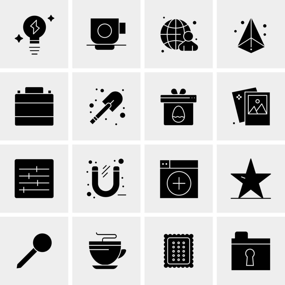 16 iconos de negocios universales vector ilustración de icono creativo para usar en proyectos relacionados con la web y dispositivos móviles