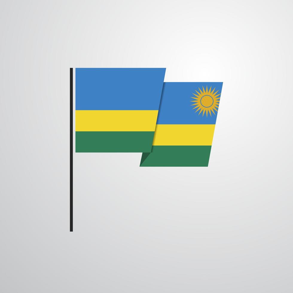 vector de diseño de bandera ondeante de ruanda