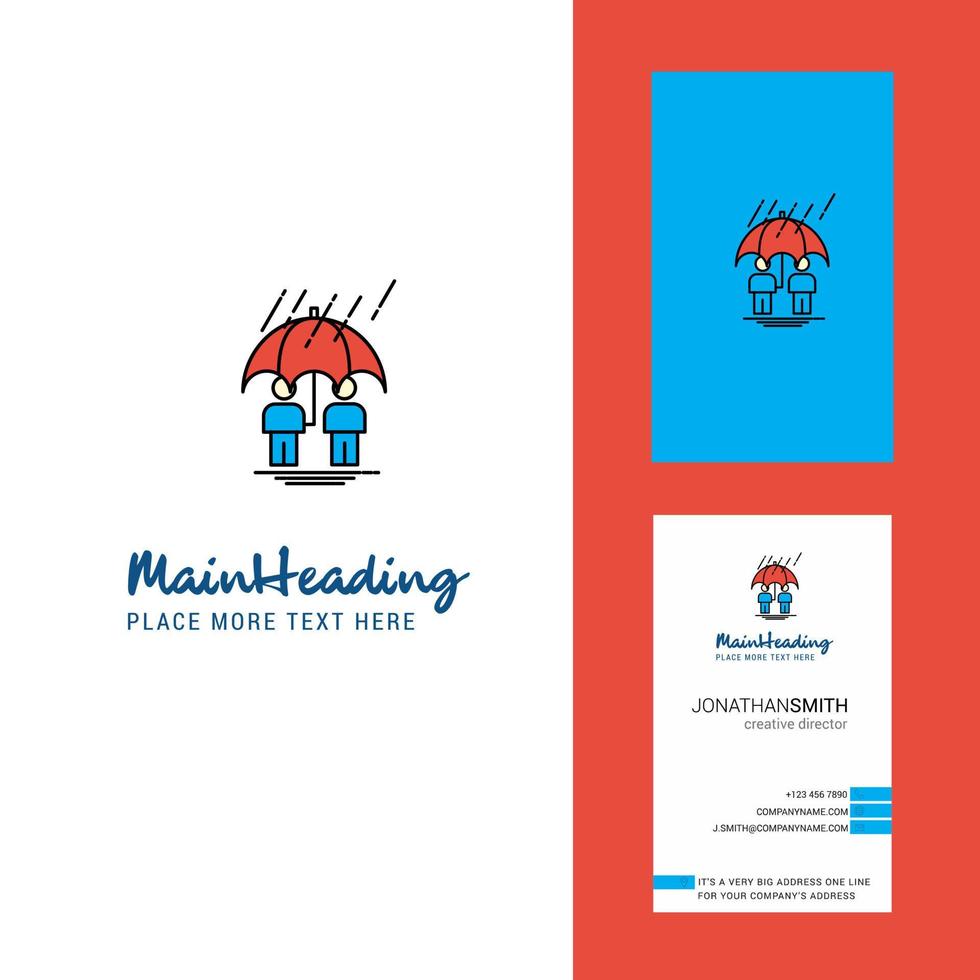 Raining Creative Logo and business card vertical Design Vector