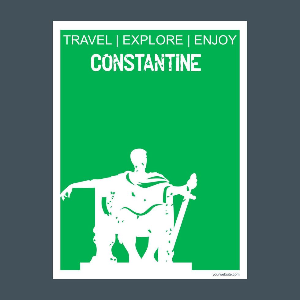 constantine argelia monumento hito folleto estilo plano y tipografía vector