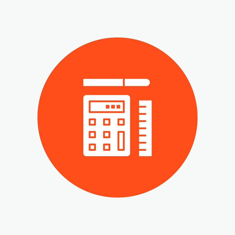 pluma calculadora escala educación blanco glifo icono vector