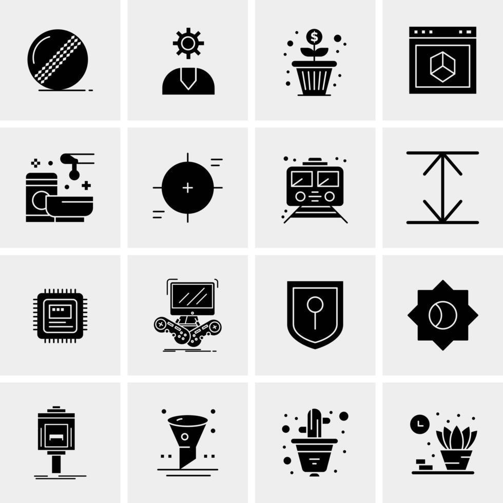 16 iconos de negocios universales vector ilustración de icono creativo para usar en proyectos relacionados con la web y dispositivos móviles