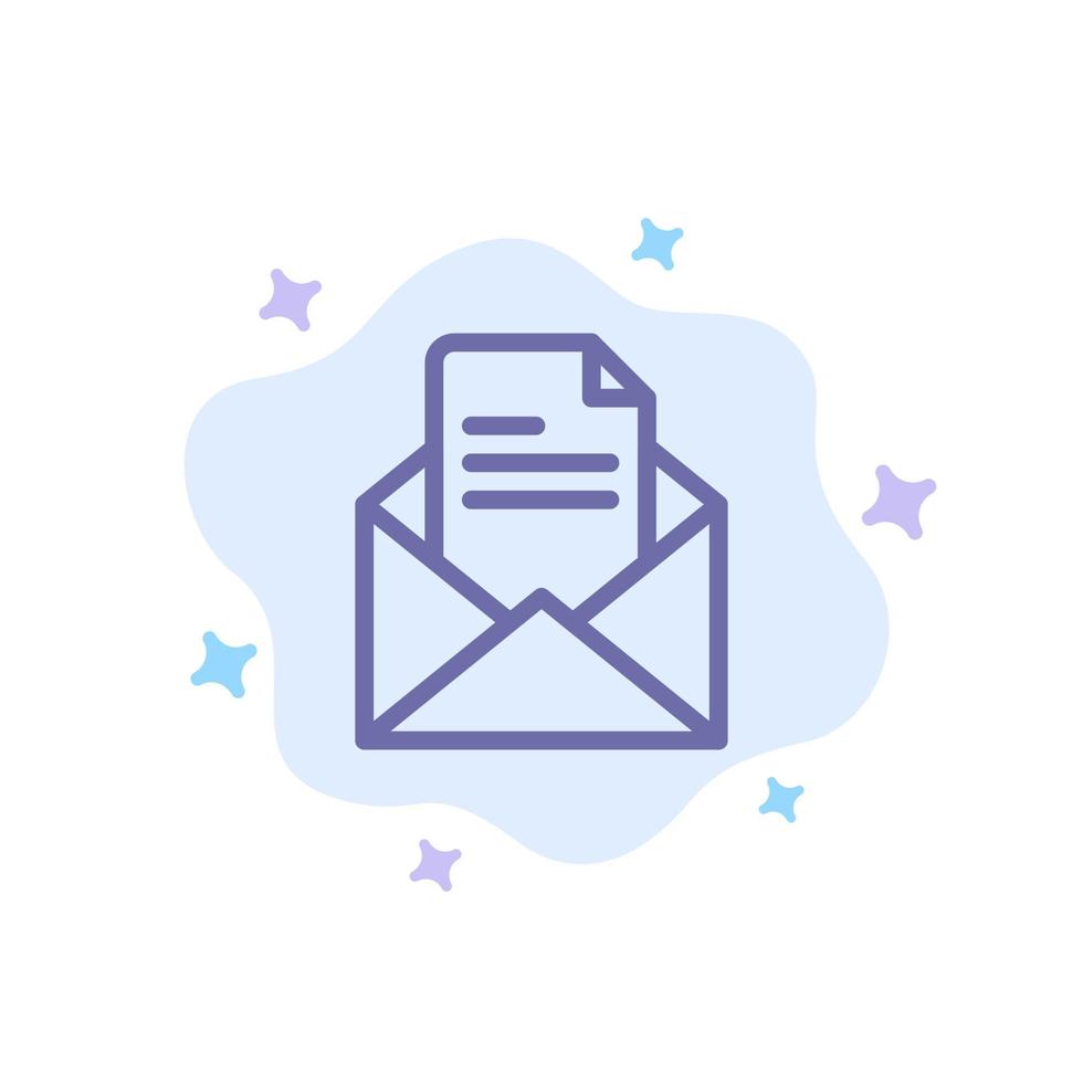 Text Mail Office Pencil Blue Icon on Abstract Cloud Background vector