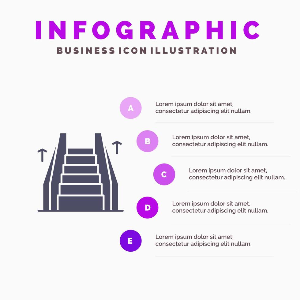 Stair Elevator Electric Ladder Infographics Presentation Template 5 Steps Presentation vector