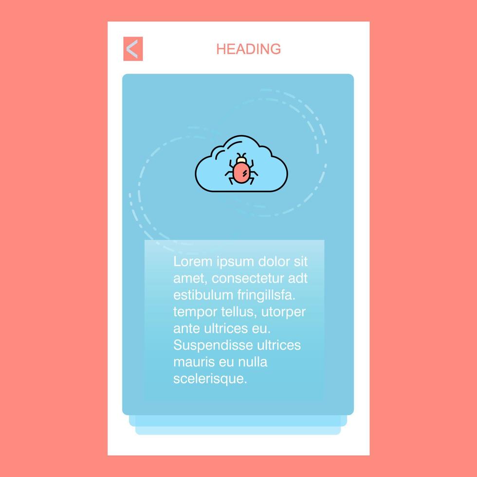 Bug on cloud mobile vertical banner design design Vector