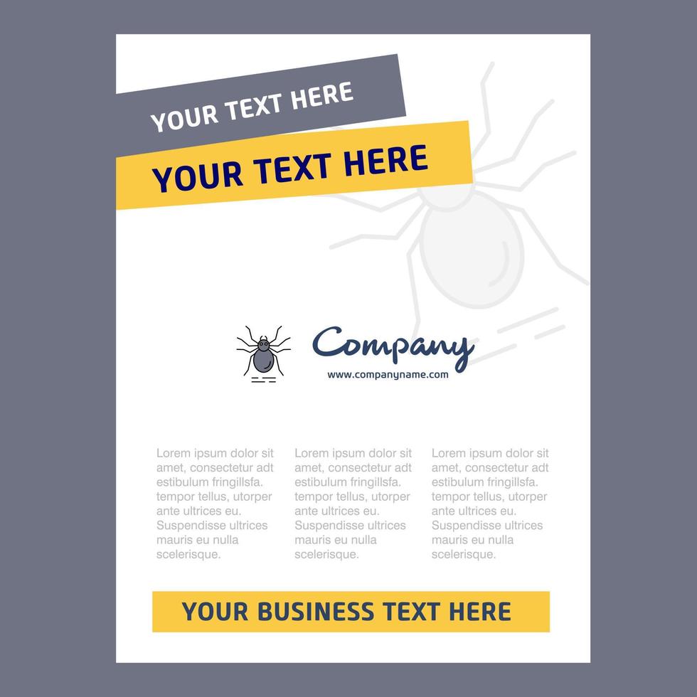 Spider Title Page Design for Company profile annual report presentations leaflet Brochure Vector Background