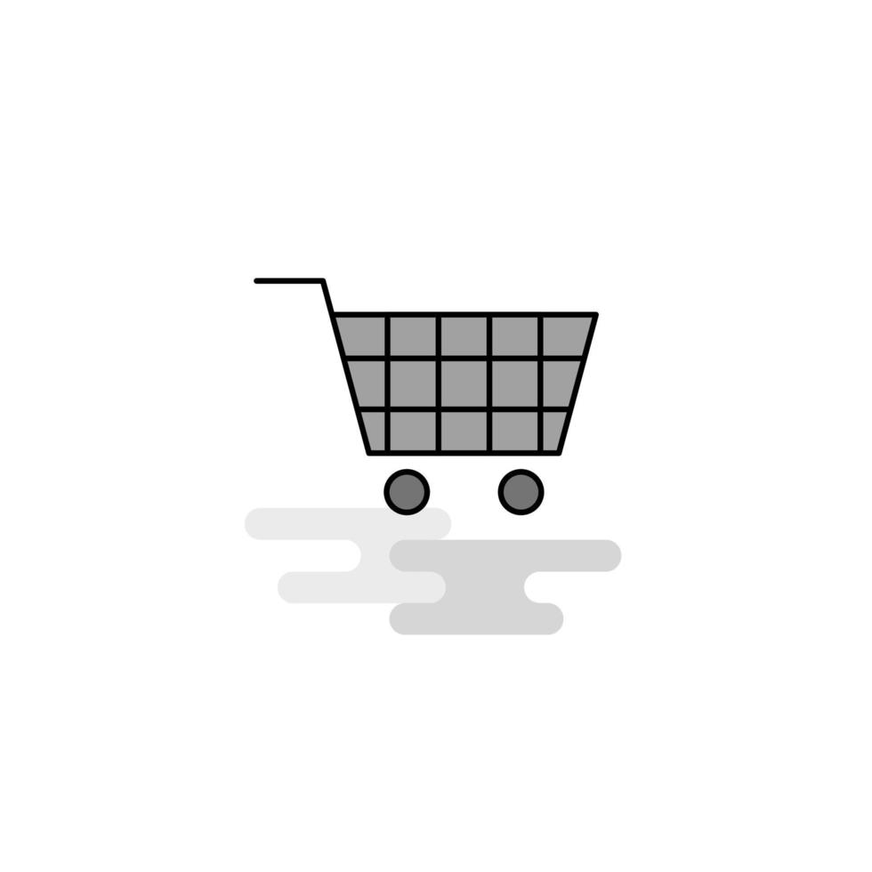 carrito web icono línea plana llena gris icono vector