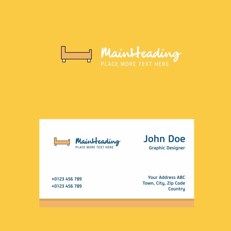 Bed logo Design with business card template Elegant corporate identity Vector
