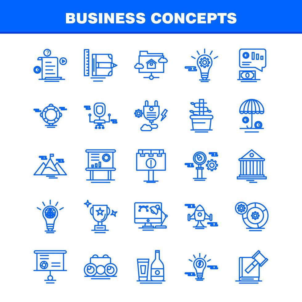 los iconos de línea de conceptos de negocios establecidos para infografías kit uxui móvil y diseño de impresión incluyen archivo de documento texto silla de medios muebles de oficina colección de asientos logotipo infográfico moderno y pi vector