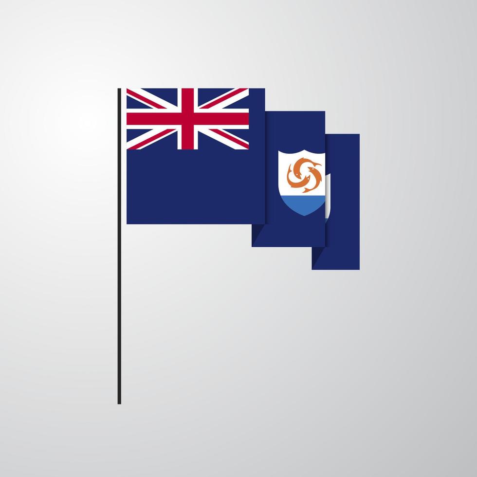 Anguilla waving Flag creative background vector