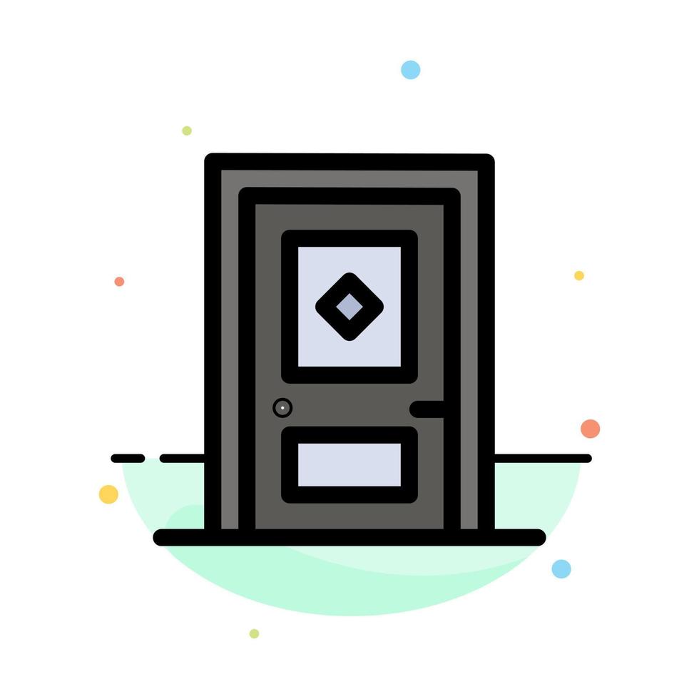 Building Build Construction Door Abstract Flat Color Icon Template vector