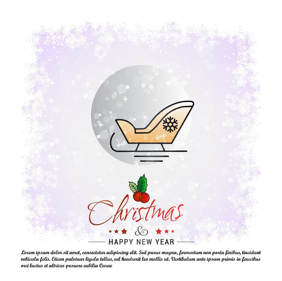 Merry Christmas card with creative design vector