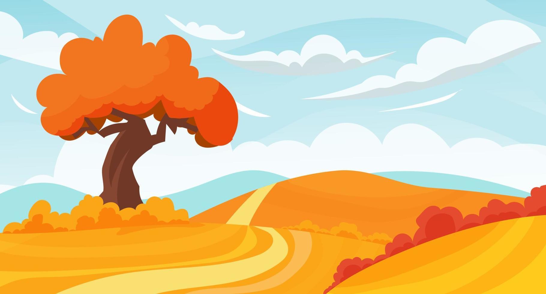 autumn landscape  vector illustration background