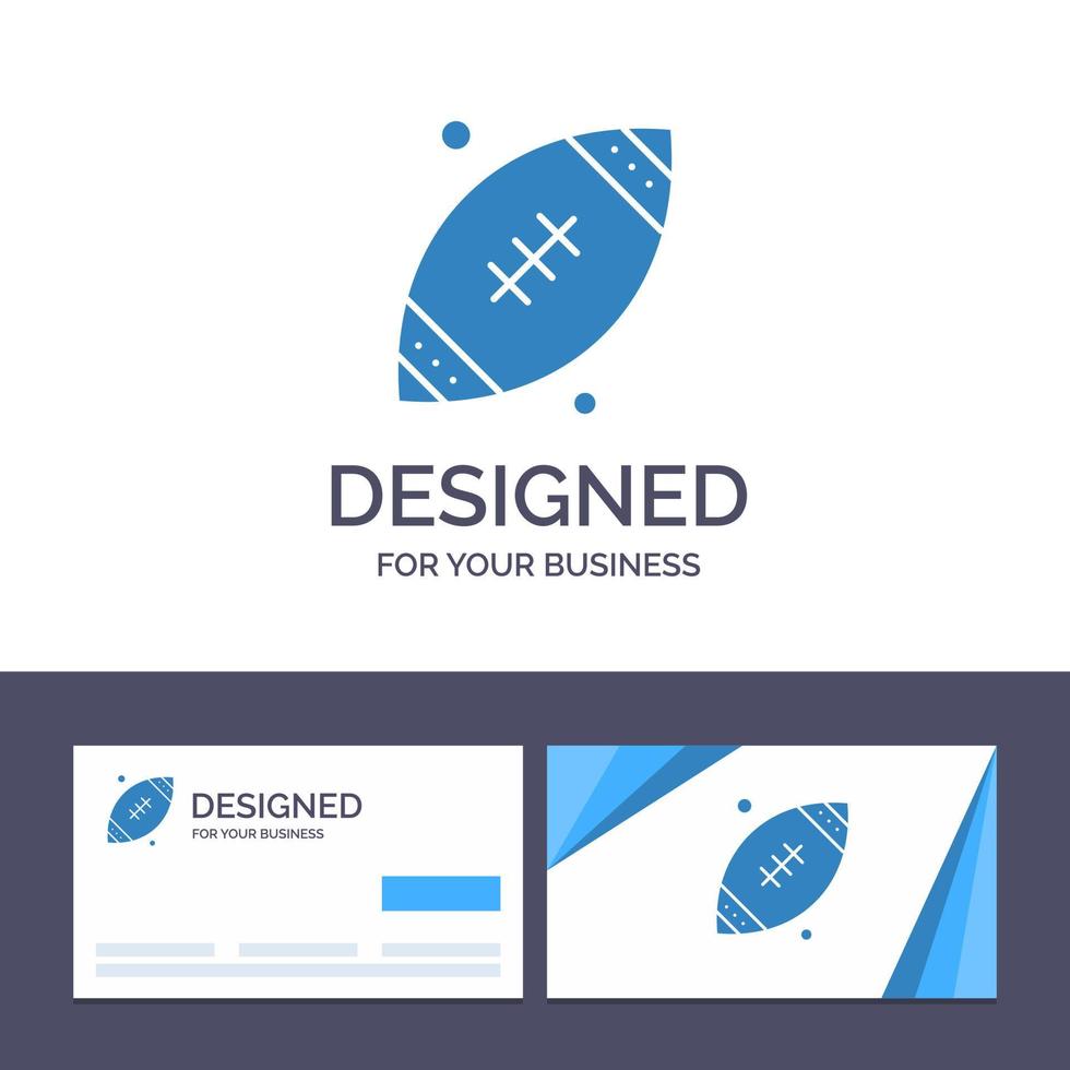 tarjeta de visita creativa y plantilla de logotipo pelota rugby deportes irlanda ilustración vectorial vector