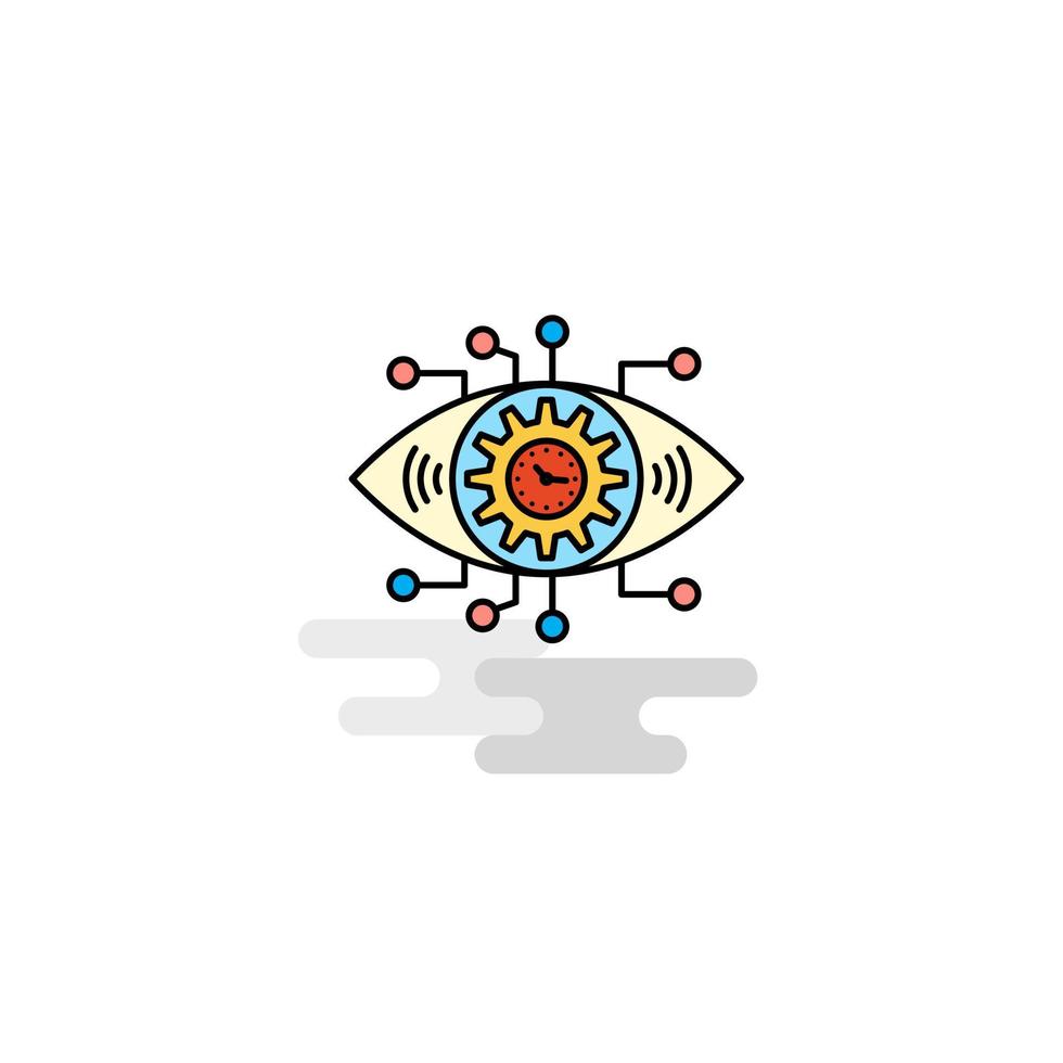 vector de icono de ojo de engranaje plano