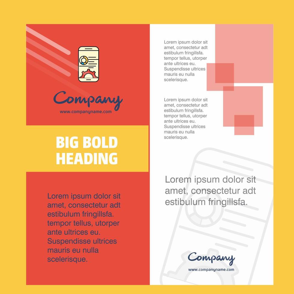 Mobile setting Company Brochure Title Page Design Company profile annual report presentations leaflet Vector Background