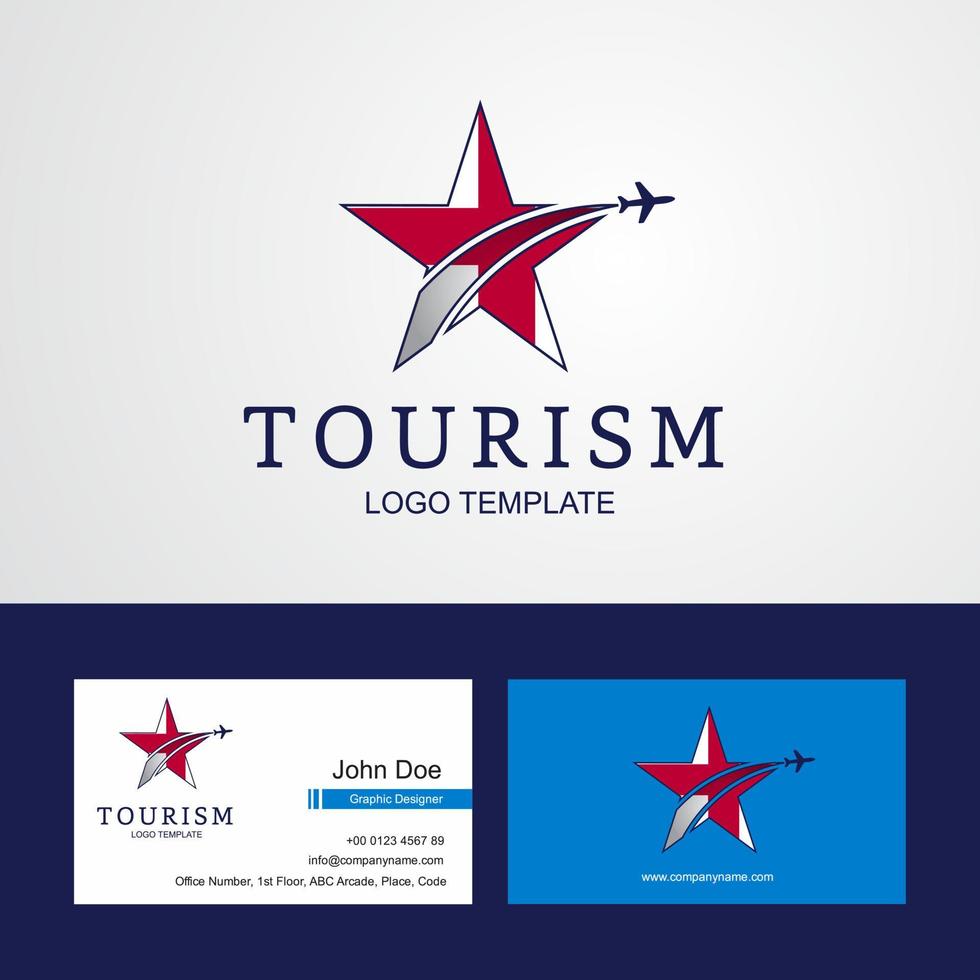 logotipo de estrella creativa de bandera de inglaterra de viaje y diseño de tarjeta de visita vector