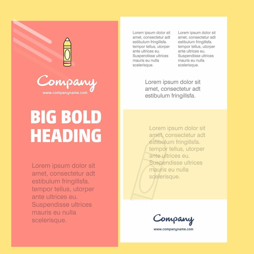 Pencil Business Company Poster Template with place for text and images vector background