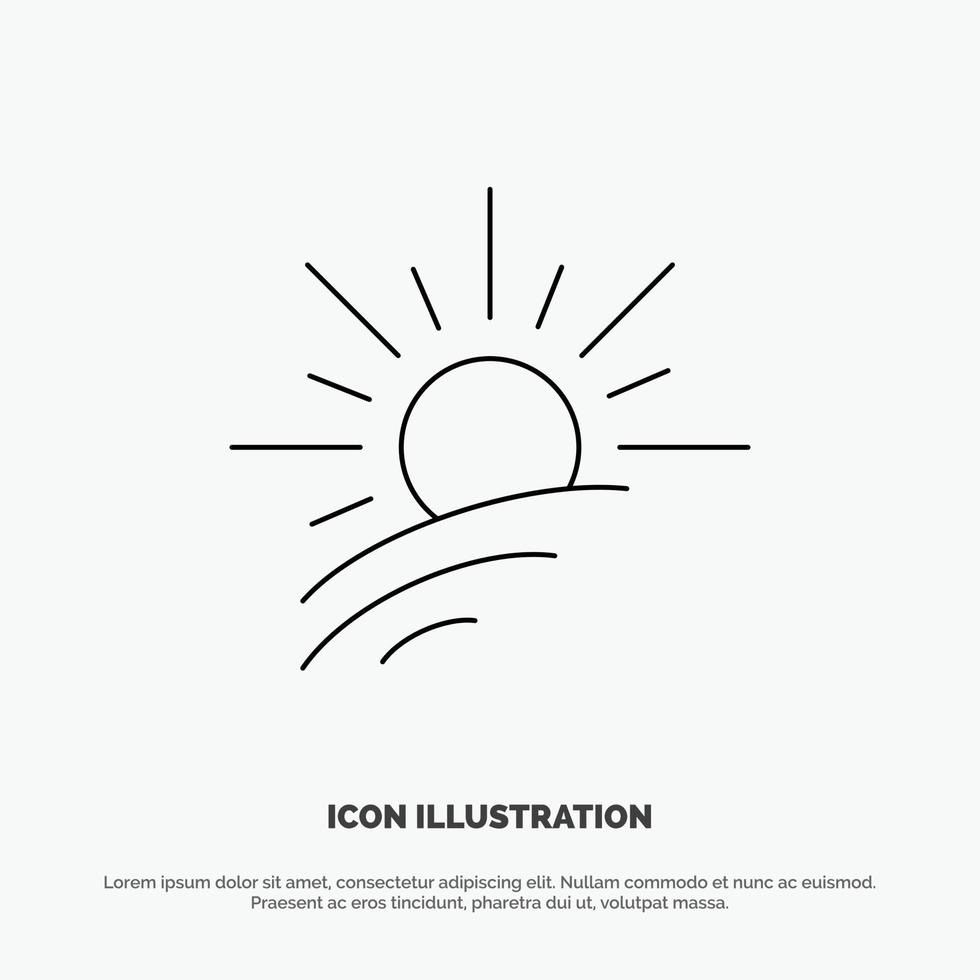 Brightness Light Sun Spring Line Icon Vector