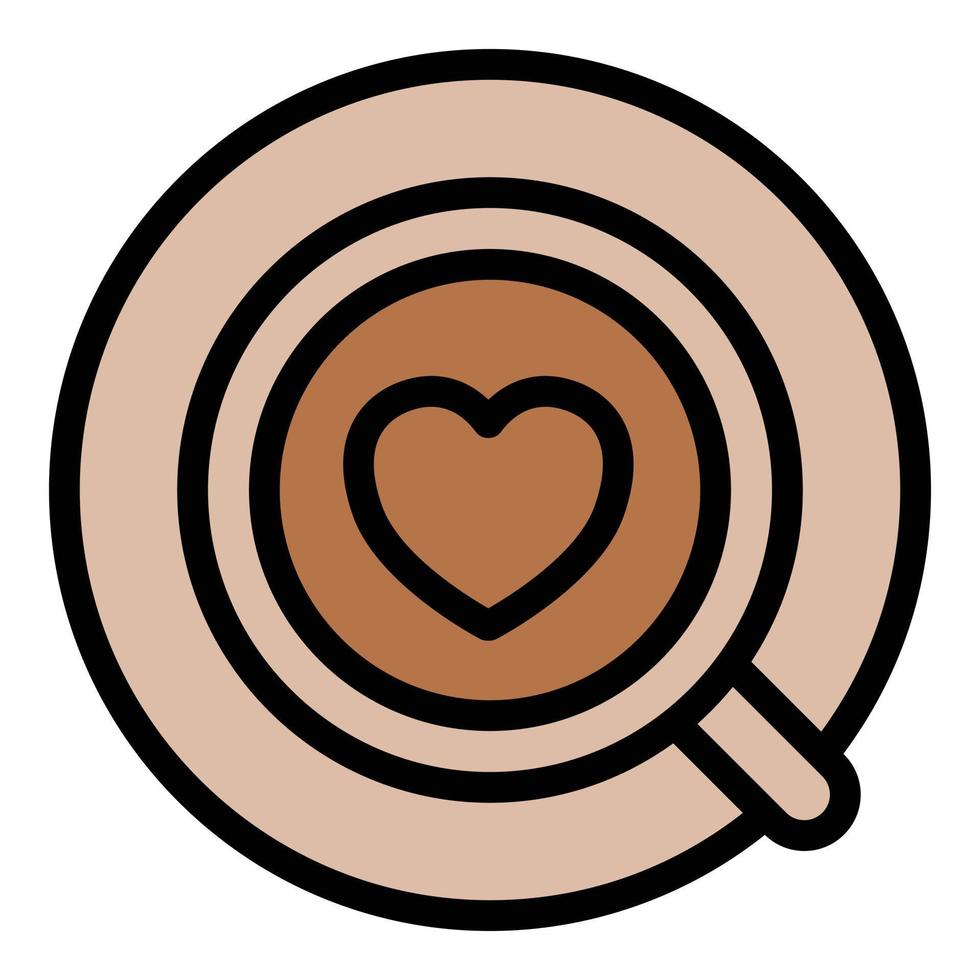 Top view coffee cup icon outline vector. Cafe drink vector