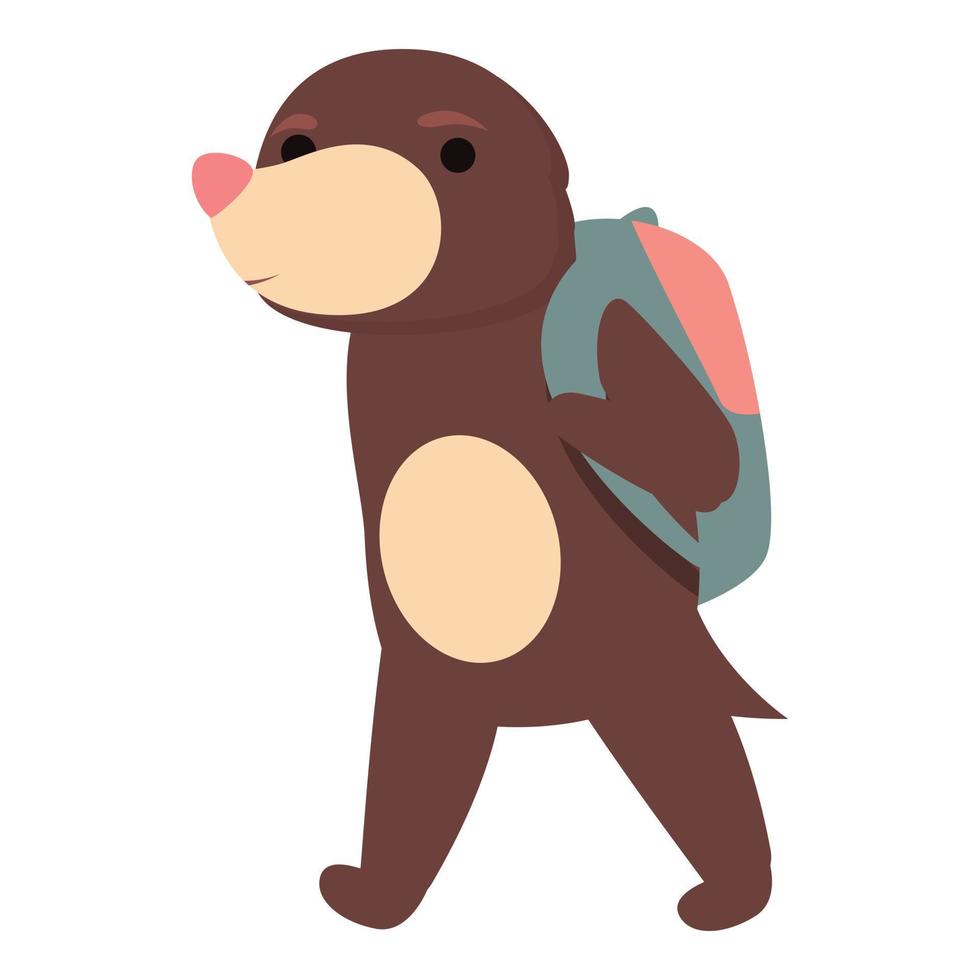 Mole go to school icon cartoon vector. Happy animal vector