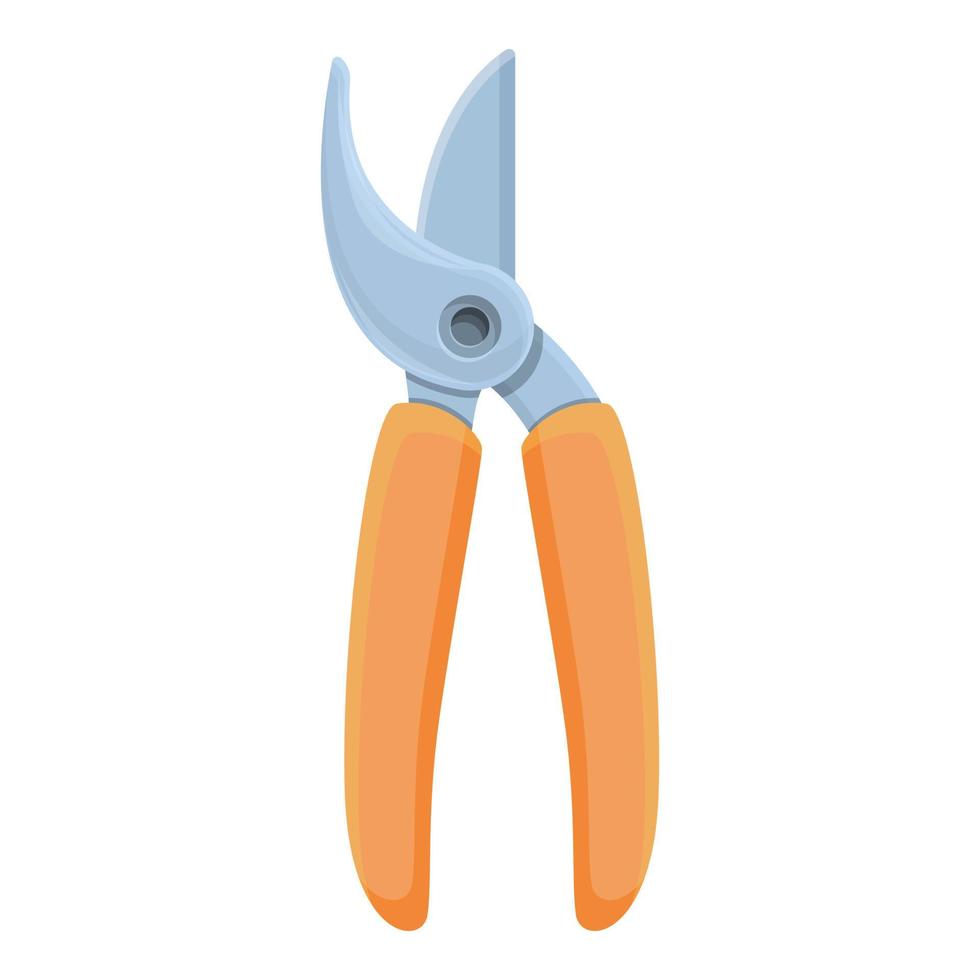 Pruner secateurs icon, cartoon style vector