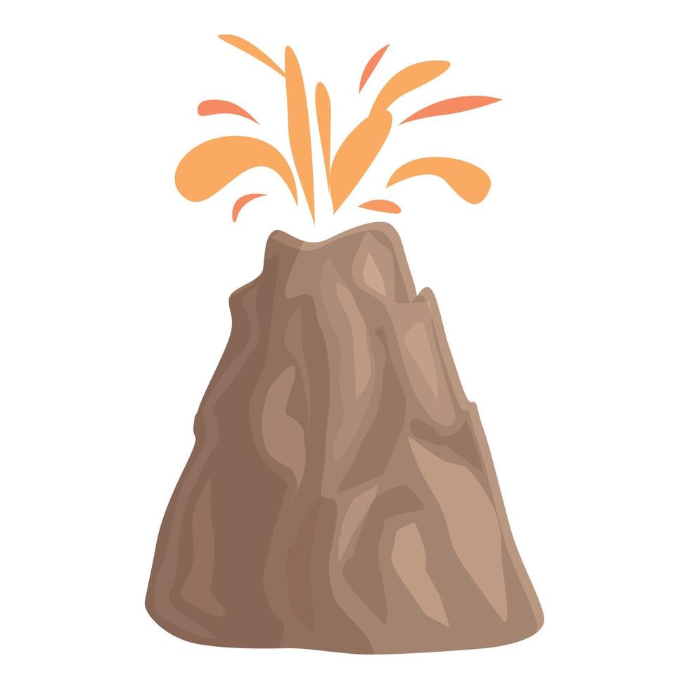 Volcano eruption icon cartoon vector. Lava magma vector