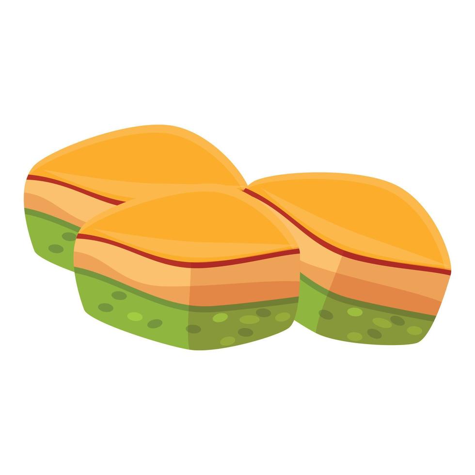 Turkish baklava icon, cartoon style vector