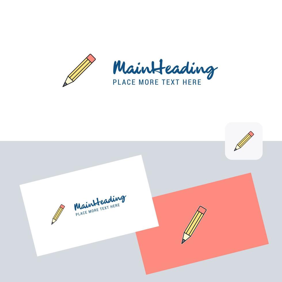 Pencil vector logotype with business card template Elegant corporate identity Vector