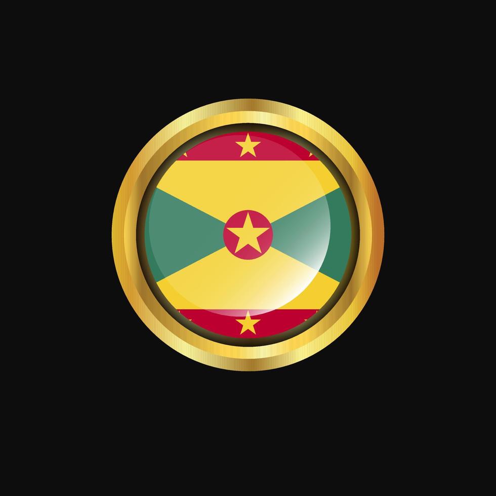 Grenada flag Golden button vector