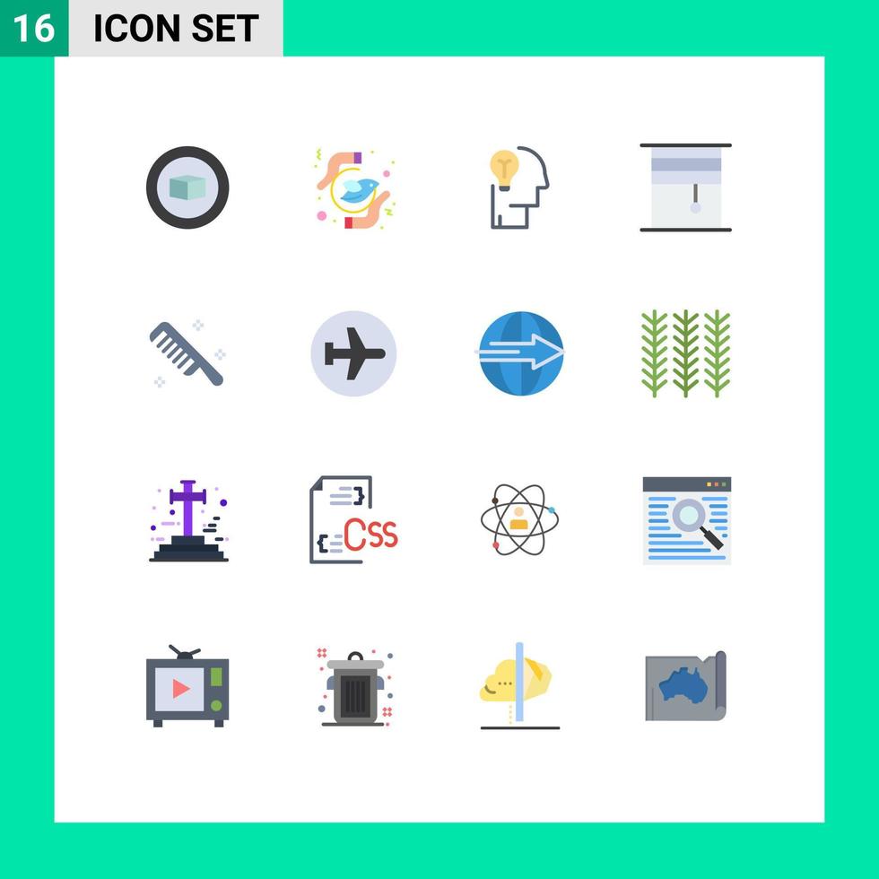 paquete de iconos de vectores de stock de 16 signos y símbolos de línea para la solución de diseño de ideas interiores enrolladas paquete editable de elementos de diseño de vectores creativos