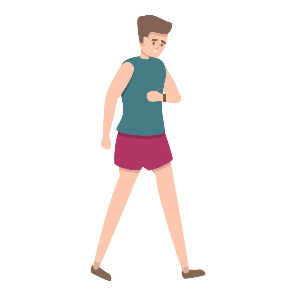 Walking tracker icon, cartoon style vector