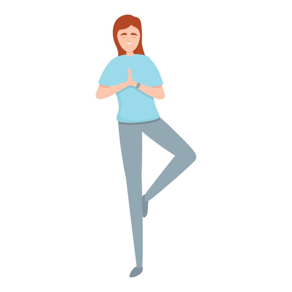 icono de rastreador de yoga, estilo de dibujos animados vector