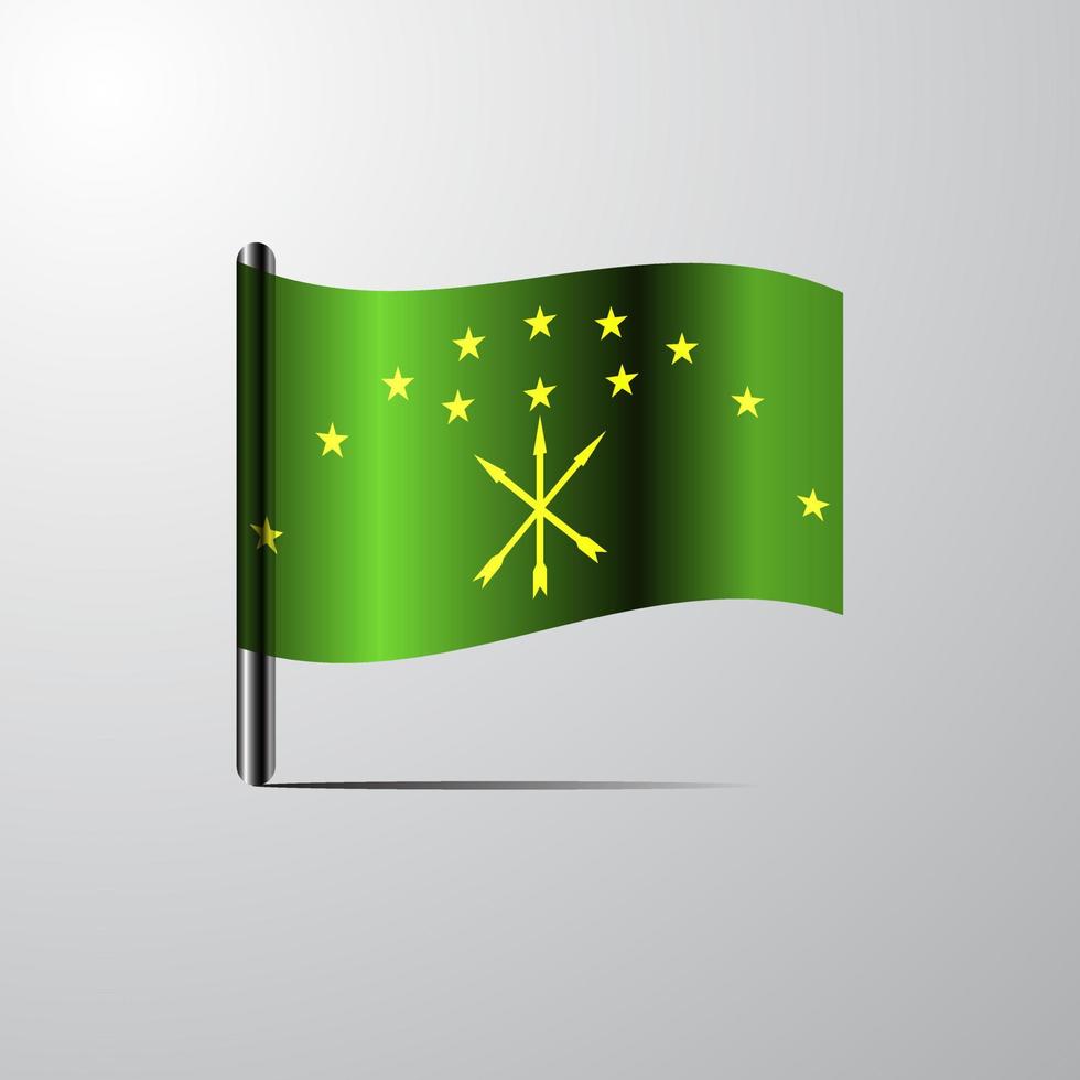 Adygea waving Shiny Flag design vector