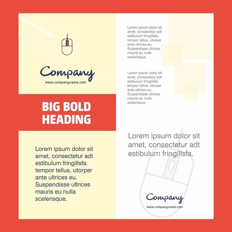 Mouse Company Brochure Title Page Design Company profile annual report presentations leaflet Vector Background
