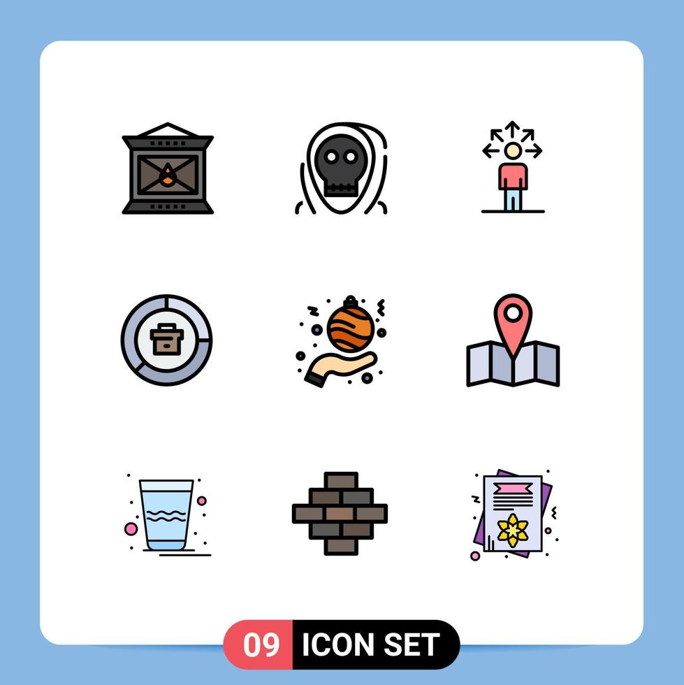 Universal Icon Symbols Group of 9 Modern Filledline Flat Colors of report data monster business human Editable Vector Design Elements