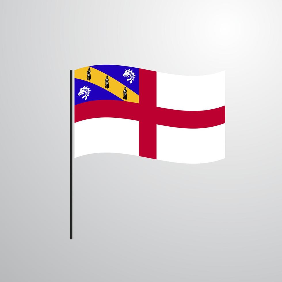 Herm waving Flag vector